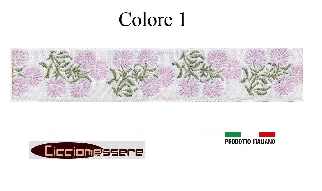 Passamaneria Nastro Gallone Tirolese Ricamo Fiore Rosa Pesco Base Bianco  Alto 5 Cm